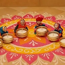 The Click India Handmade Marwari Tealight Candle Holder/Elephant Tealight Candles Holder for Diwali Laxmi Puja and Birthday Decoration Item Diwali Diya-image-38