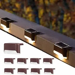 Tellshun Solar Deck Lights Outdoor 4 Pack Solar Waterproof LED Solar Lights for Outdoor Stairs, Step, Fence, Yard, Patio, and Pathway (Bronze Brown, Warm White)-image-86