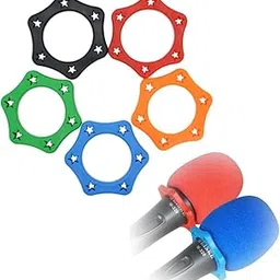 kh Microphone Handheld Microphone Anti-rolling Protection Rings Assorted Color Rubber Wireless Slip Holder Stand Roller Mic Multicolor (Pack of 5)-picture-20