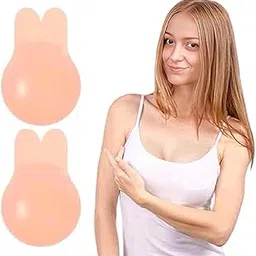 avablue Silicone Adhesive Push Up Nipple Covers – Reusable Invisible Breast Lift Bra Pads for Women – Stick-On Pasties for Backless, Strapless Dresses – Free Size, Beige-picture-30