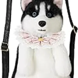 enakshi (label) Cute Puppy Shaped Backpack Soft Puppy Doll Bag for Pet Lovers Children Teens Pink Plaid Scraf|Clothing, Shoes & Accessories-picture-11