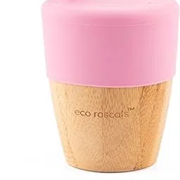 eco rascals Bamboo Cup with Sippy Feeder for Babies & Toddlers - Eco Friendly Training Cup for Kids, FDA Approved, BPA Free & Spill Free Cute Sippy Cup for Babies from 6 Months (Small Cup Pink) 190ml image 1