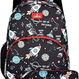 the clownfish Cosmic Critters Series Printed Polyester 15 Litres Kids Backpack School Bag with Free Pencil Staionery Pouch Daypack Picnic Bag for Tiny Tots Of Age 5-7 Years-picture-37
