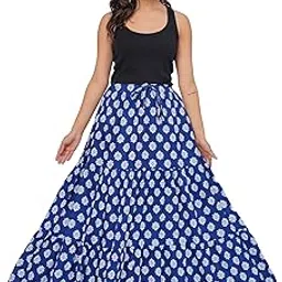 kastoori collection Printed Cotton Women Wear Long Skirt Length 40" inch-picture-39