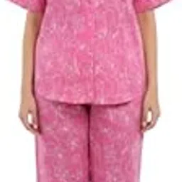 ufw Unique Fashion Wear Women’s Cotton Night Suit Set – Soft Printed Shirt & Pyjama Set with Three-Fourth Sleeves – Comfortable Sleepwear for Women-picture-18