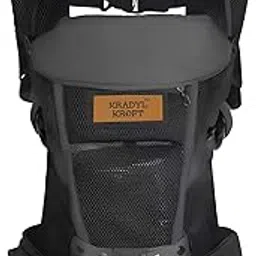 Kradyl Kroft Adjustable Baby Carrier for 4 to 24 Months Baby with 4 Carry Positions | Handsfree Carrier | Waist & Back Support | Soft Padding and Buckle Support (Dark Grey)-picture-44