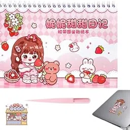 Jaravik Princess Activity and Sticker Book,Scrapbook Cartoon Girls Stickers Set - Aesthetic Reward Stickers for Wall Art, Greeting Card, Laptop, Phone Case (20 Sheets/Over 1000 Stickers)-picture-65