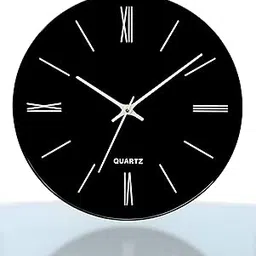 Amazon Brand - Umi 12 Inches Non Ticking Silent Quartz Round Designer Plastic Bold Number Wall Clock for Home Kitchen Bedroom Hall Living Room Office (Roman Number_Black)-picture-13