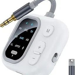 Tobo Airplane Bluetooth Adapter for 2 Headphones, Bluetooth Transmitter Receiver with AptX Low Latency Dual Link, 3.5mm AUX Wireless Audio Adapter for TV, Car, Home Stereo, Gym TD-1484WA (JS5)-image-65