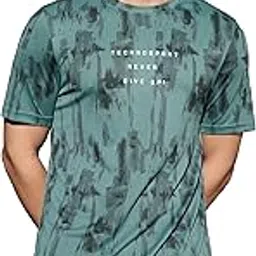 technosport Men's Crew Neck Half Sleeve All Over Print Slim Fit T-Shirt with Technocool+, UPF50+ for Gym, Sports and Regular Use-picture-34