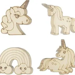 NIYA KRAFTS Rainbow Cloud Wall Decor Set, 10 x 10 cm, MDF Wood, Brown, Pack of 5-picture-11