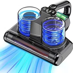 Mattress Vacuum Cleaner Cordless Bed Vacuum with 16Kpa Suction 253.7nm UV-C Light, Ultrasonic Technology, HEPA Filtration, Built-in 4*2500 mAh Battery, High/Low Dual Modes, Replacement Filter Included-image-75