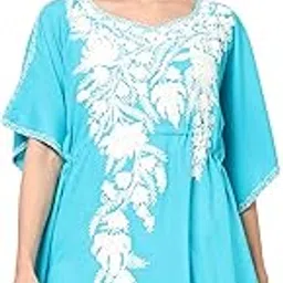 craftbazar Women's Boho Embroidered Black Kaftan Top (Free Size)-picture-38