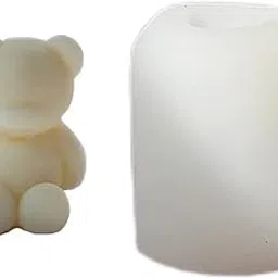 RKPM HOMES Sitting Bear Shape Candle Mold I 3D Cute Animal Cub Silicone Epoxy Mould I for DIY Handmade Chocolate, Cake Décor, Aromatherapy, Soap, Resin Art Craft Making, Home Wedding Party Decoration-picture-16