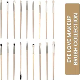 Milagro Beauty 18pcs Eye Love Makeup Brush Collection Wooden Handle Aluminium Ferrule Vegan Fiber Bristles Professional Concealing Blending Liner Brushes Kit with Criss Cross Cylindrical Cup Holder-picture-11