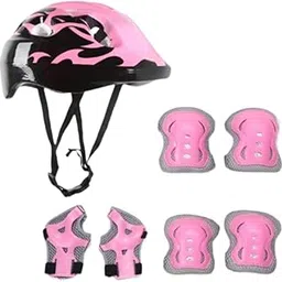 TRENDYNEST Kids Bike Knee Elbow Wrist Pads Gear for Outdoor Sports Rollerblading Pink | Helmets | Helmets & Protective Gear | Cycling | Sporting Goods-image-37