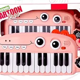 Zest 4 Toyz Musical Piano 24 Keys Mini Cartoon Piano Music Keyboards for Baby Educational Toy Musical Instruments - Pink image 1