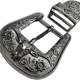 CBU- 3 Piece Buckle Set New Western Bull Buckle For Men and For Leather Belt (1.20",30mm) [KB-152]-picture-35
