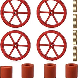 LEONTOOL Metal Leveling Nuts and Die Springs, Upgraded Red Hand Twist Nuts Set with Heat Bed Silicone Leveling Column Mounts for Ender 3/3 Pro/3v2/5 Plus/CR 10 Series 3D Printer Bed Staying Level-picture-55