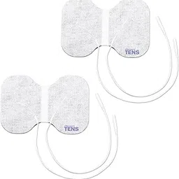 TENS Electrodes, 2 Premium Quality 4 inch x 6 inch Hourglass Self Adhesive Electrodes for TENS Units, Wired Butterfly TENS Unit Electrodes, Discount TENS Brand image 1