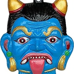 SalvusEstore Metal Nazar Battu Wall Hanging Face Mask for Evil Eye Protection (Blue, 5x4 inch)-image-98