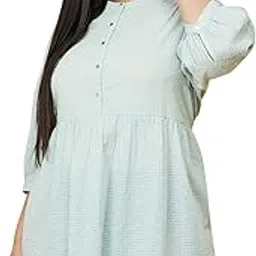 max Women's Cotton Regular Fit Textured Band Collar Tunic-picture-31