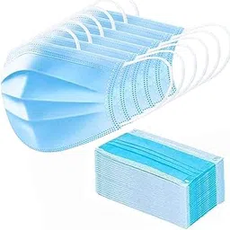 GreatDio ® Non Woven 3-Ply Disposable Universal Breathable Anti Pollution Surgical Mask with EarLoop (Blue), 100 Pack.-image-87