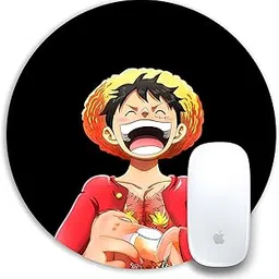 TURTLEWINGS Circular Mousepad with Pirate-Inspired Anime Design | Round Mouse Pad 240mm x 240mm, 3mm Thickness | Unstitched Edges, Print for Office, Study & Gaming Desk-picture-11