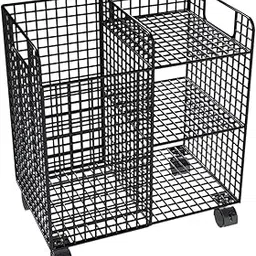 ATORSE Yoga Mat Storage Rack Metal Foam Roller Yoga Block Yoga Mat Organizer Holder Black-picture-18