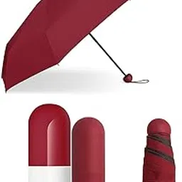 bless berries Mini Capsule Umbrella for Men & Women – UV Protection, Lightweight & Compact Foldable Design (Multicolor, Pack of 1)-picture-44