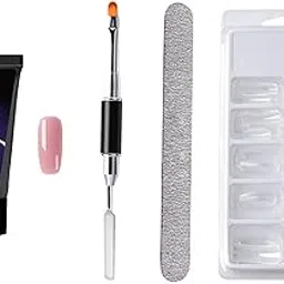 Gel Acrylic Poly Nail Gel Nail Gel Extension Set Kit, Nail Spatula, Buffer, 100pcs Fake Nails-picture-40