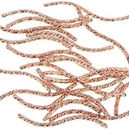 20Pcs Twisted Noodle Tube Beads Curved Jewelry Findings Rose Gold 1.3x30mm | 20 Pieces Twisted Noodle Tube Beads-picture-19