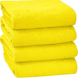 Microfiber Cleaning Cloth for Car, Bike & Home 350 GSM (30x30 Centimeter) Yellow (Pack of 4)-picture-36