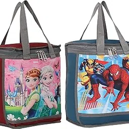 RS Famous Polyster Lunch Bag Combo for Both Boys & Girls Tiffin Bags Waterproof Lunch Bag (Pack of 2) (Marron)-image-61
