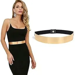 handytrendy Adjustable Women's Mirror Stretch Waist Dress Skinny metal for women saree dress and traditional cloth jewelry gold for girls bridal with button-picture-52