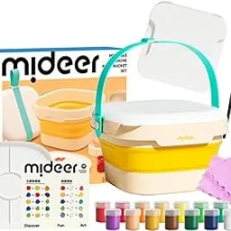 Mideer Gouache Paint Kit – Complete Set with 20ml Vibrant Paints, Professional-Grade Brushes, Palette, Cleaning Towel & Foldable Carry Bucket – Includes Color Blending Guide-picture-28