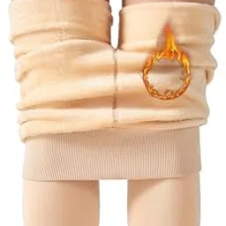 Women Warm Thick Fur Lined Fleece Winter Thermal Soft Legging Tights Stocking - Slim Fit Fleece Beige-picture-44