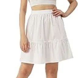 moomaya Printed Summer 2 Pcs Set For Women, Off-Shoulder Crop Top - Mini Skirt Coord Set-picture-54