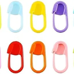 ProKart Premium Plastic Locking Knitting Crochet Stitch Markers | Colourful Large Eye Plastic Sewing Yarn Needles Cross Wool Weave Stitch Crochet Needles (Multi- 50Pcs Stitch Marker)-image-91