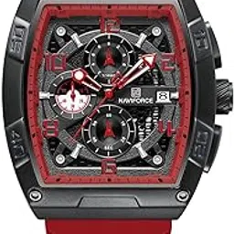 naviforce NF8052 Luminous Hollow Dial Barrel-Shaped Silicon Strap Sports Watch-picture-32