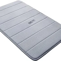 TIRJAGR Memory Foam Bathroom Mat Extra Large Soft Water Absorbent Bath Mat for Home, Anti-Slip Door Mat with Quick Drying & Machine Washable Fabric, Big Size Grey Floor Rug for Bathroom(1 Pc)-picture-28