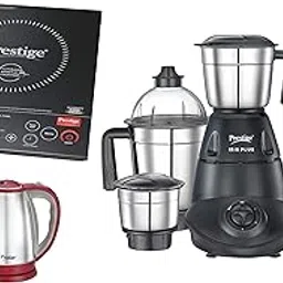 Prestige PIC 6.1 V3 2200-Watt Induction Cooktop (Black)&Prestige IRIS Plus 750 watt Mixer Grinder&Prestige 1.5 Litre Kettle 1500-watts, Red-picture-15