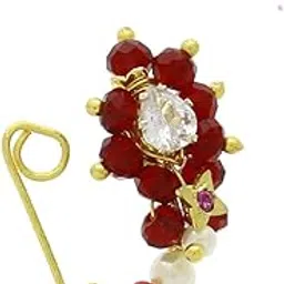 anuradha art jewellery Anuradha Art Maroon Colour Pressing Nath|Clip-On Nose Pin,Pessing Nathiya,Nath for Women-picture-28