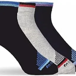 montac Comfortable Non Terry Low Ankle Socks for Men and Women | Breathable and Lightweight Ankle-Length Socks | Ideal for Sports | Casual Wear BLACK/GREY/BLUE Pack of 3-picture-33