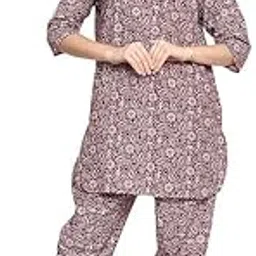 tout ensemle Tout ENESMLE Cotton Printed Co-Ord Set for Women - Nightwear Pajama Set with Pockets | Soft & Breathable Two-Piece Outfit for Sleep & Lounge-picture-14