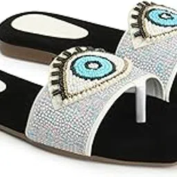 Naitik Women's Fancy Bigg Boss Eye Style slip-On Flat Sandals Chappal for Girls Party & Occasions 3 to 8 Sizes-picture-25