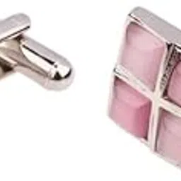 the tie hub Pink Stone Square Cufflinks – Stylish Business & Wedding Formal Wear-picture-15