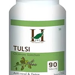 H&C Herbal Ingredients Expert Tulsi/Tulasi/Holy Basil - 350 mg | 90 Tablets | Anti-Viral and Detox Wellness-image-1
