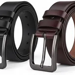 sagiron Genuine Leather Belt for Men - Adjustable Waistband up to 46 Inches Belt for Jeans & Dress Pants - 1.5" Width - Zinc Casted Buckle - Formal & Casual Wear - Branded Mens Belt Combo pack of 2-picture-50
