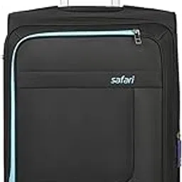 Safari 4-Wheel Trolley Suitcase, Small/Cabin Size, Black with Blue Accents, Lightweight Travel Luggage-picture-10